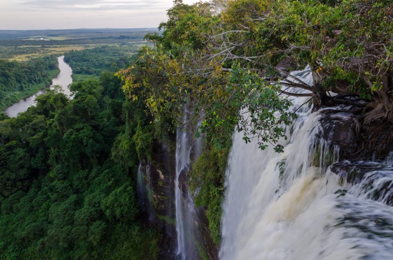 Dramatic waterfall landscape in Angola