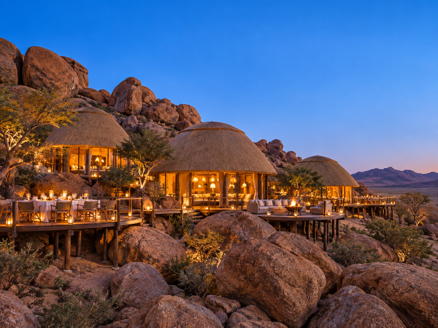 Remote lodge setting in the Namibian wilderness