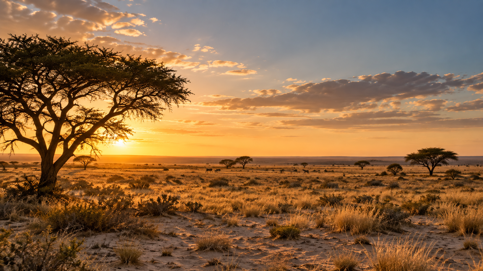 Botswana wilderness at golden hour