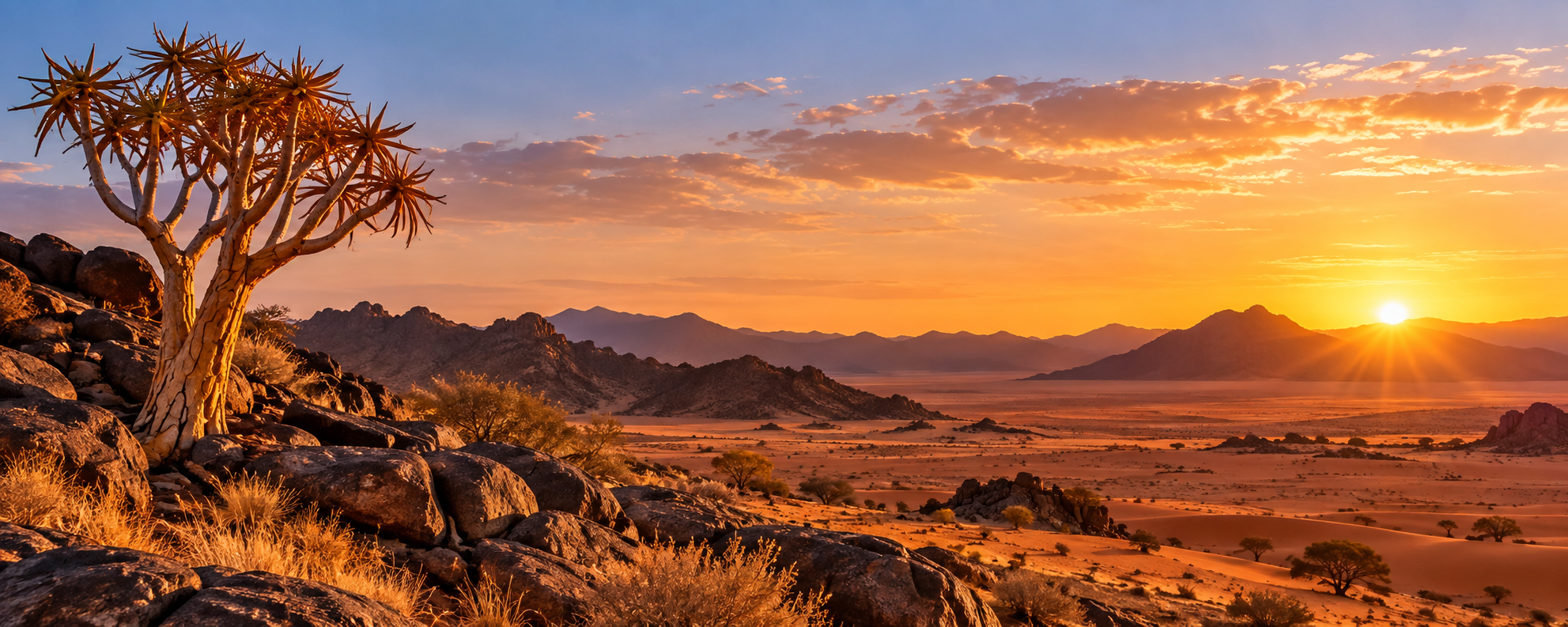 Namibian wilderness at golden hour