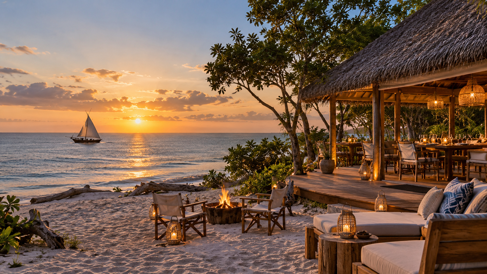 Intimate lodge overlooking the Mozambique coast