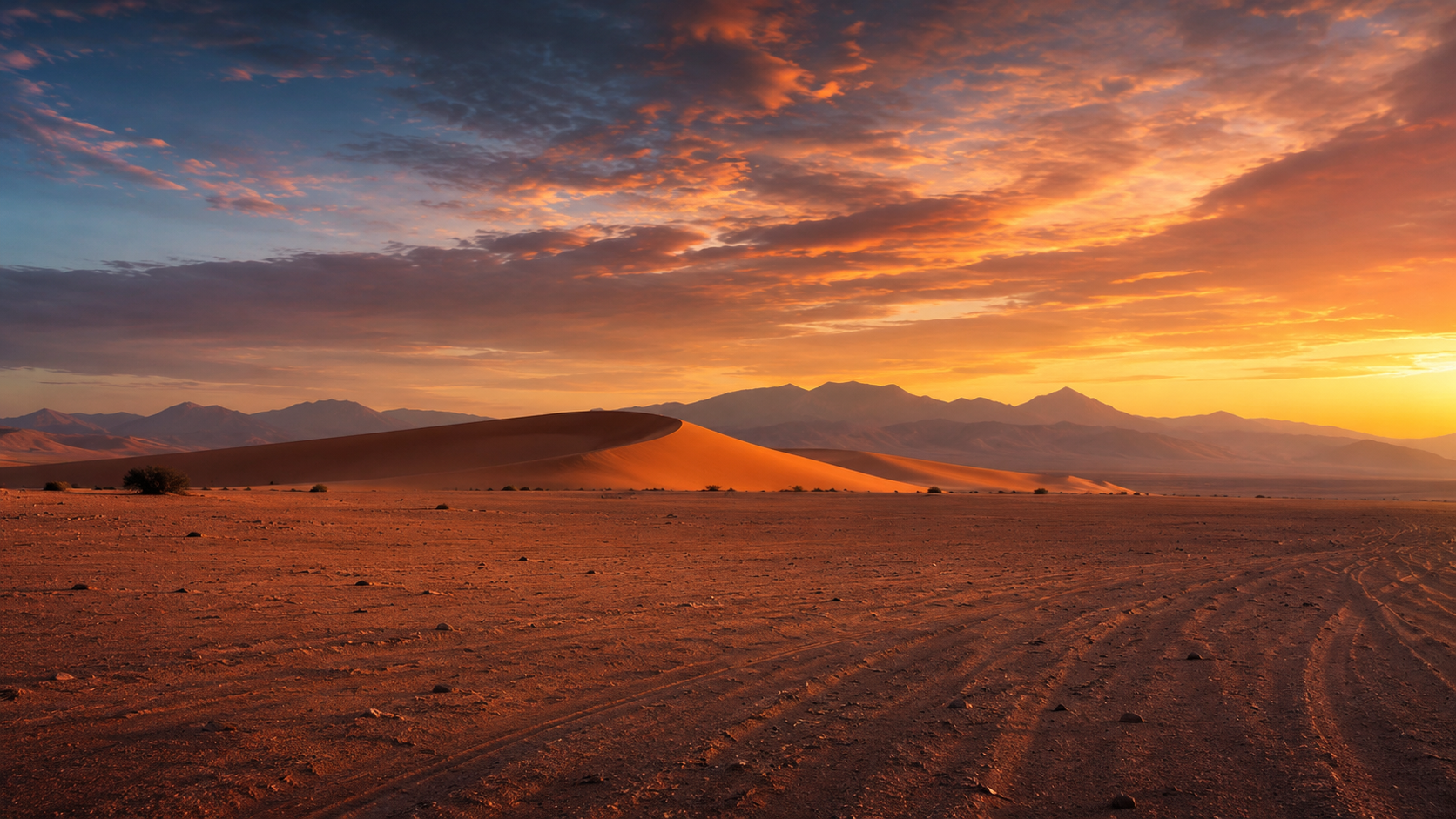 Namib Desert dunes at sunset in Namibia