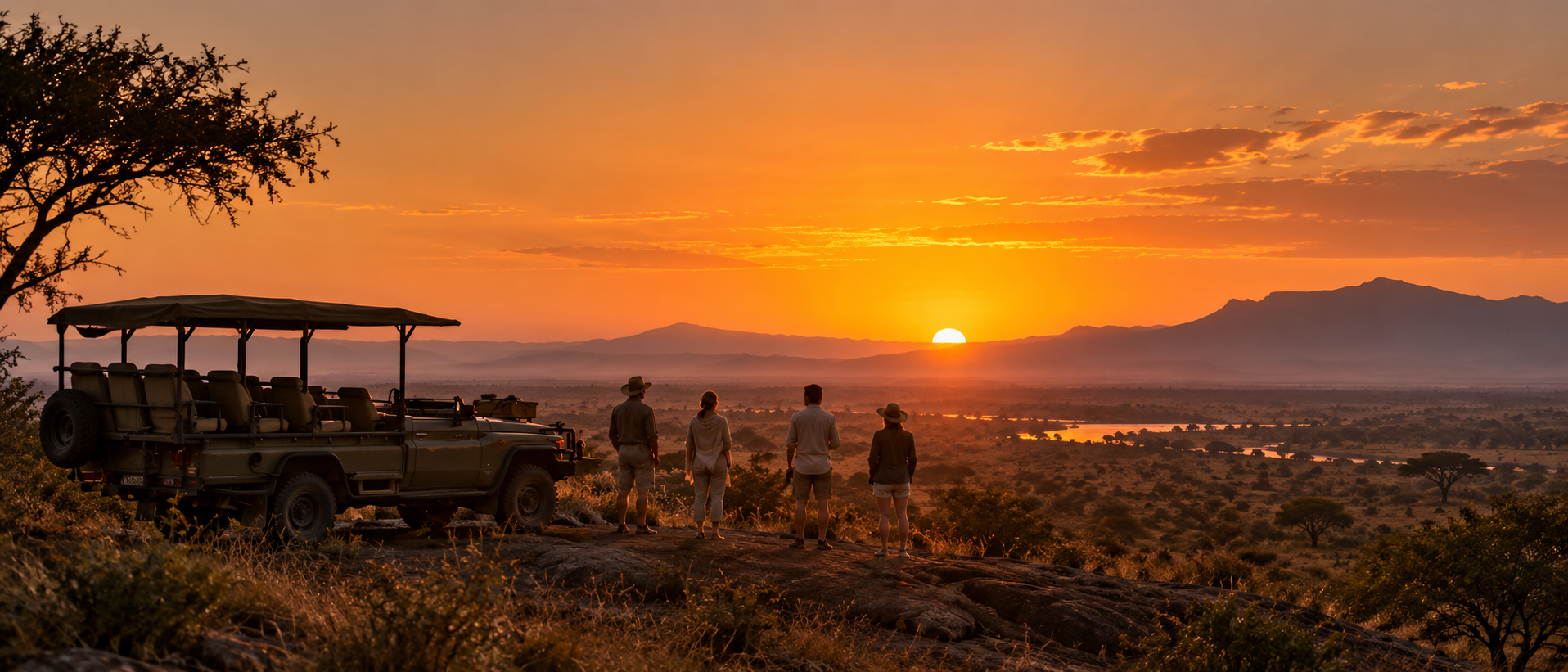 Guests experiencing the African wilderness on safari