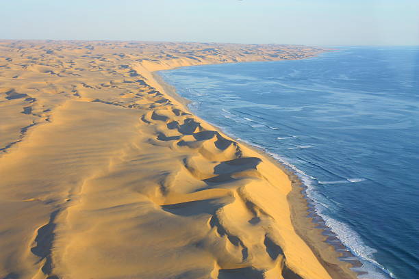 Namib Desert meeting the Atlantic Ocean on Namibia's Skeleton Coast