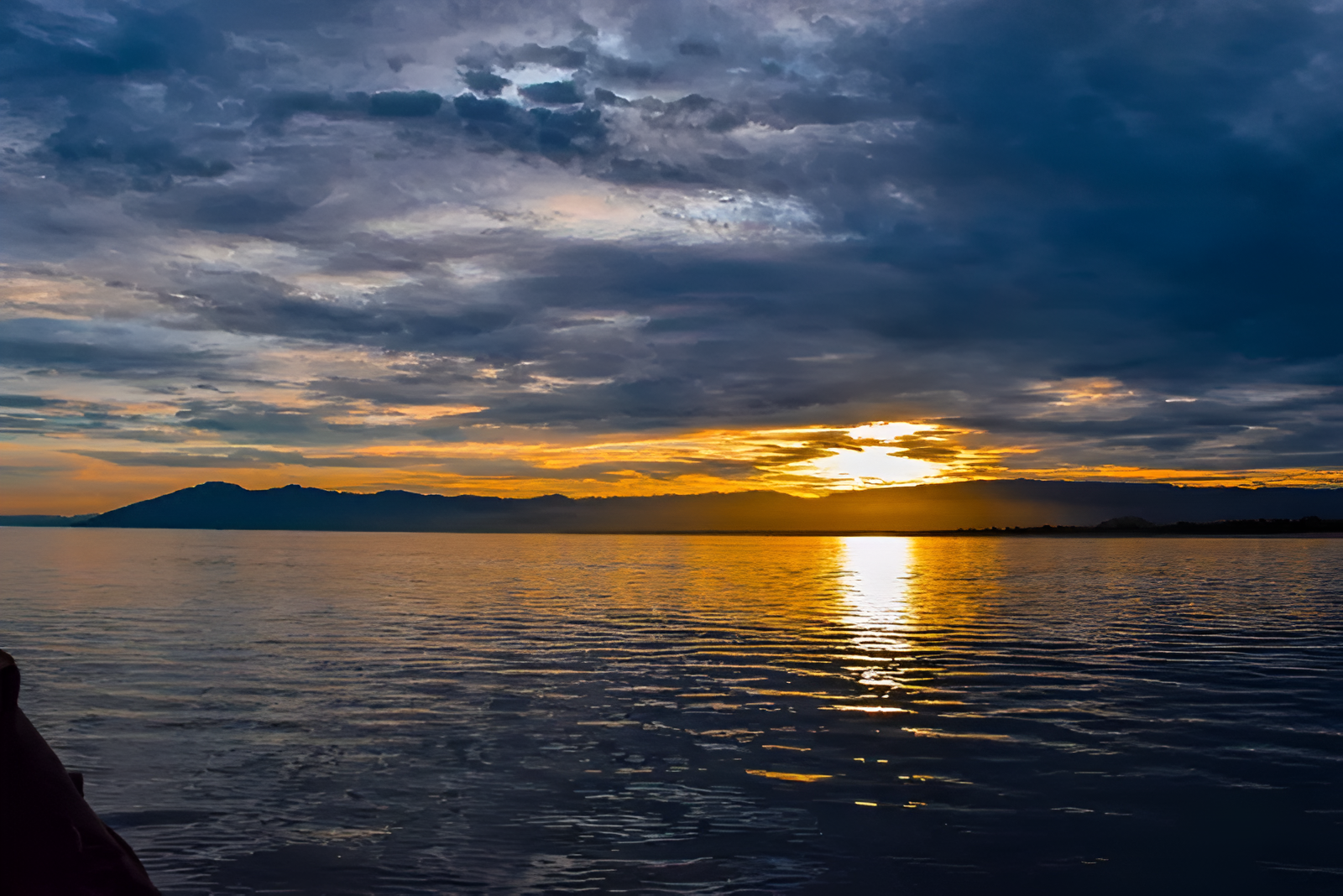 Lake Malawi and surrounding highlands at golden hour